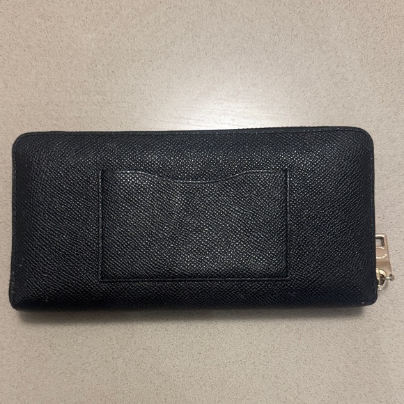 COACH Smooth Leather Slim Accordion Zip Wallet, Black - Picture 4 of 12